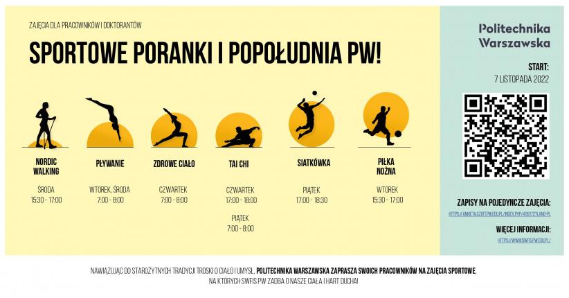 Grafika przedstawiająca grafik zajęć sportowych